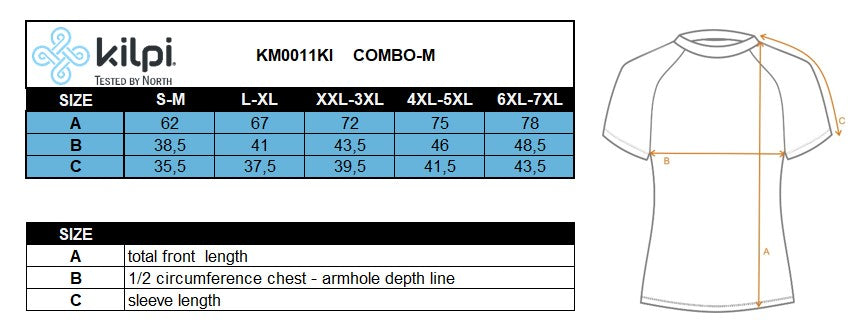 Herren-Lauftrikot Kilpi COMBO-M – Größentabelle