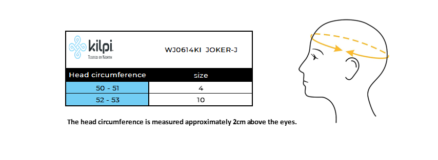 Kindermütze Kilpi JOKER-J – Größentabelle