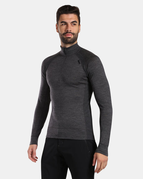 Herren-Langarmshirt aus Merinowolle base Schicht oben Kilpi JAGER-M
