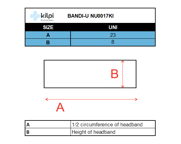 Unisex-Sport-Stirnband KILPI BANDI-U – Größentabelle